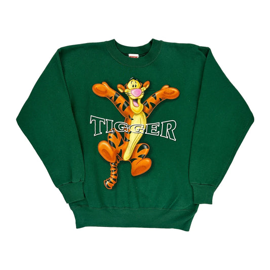 Made In Usa Tigger Disney Graphic Sweatshirt - Medium Green Cotton Blend