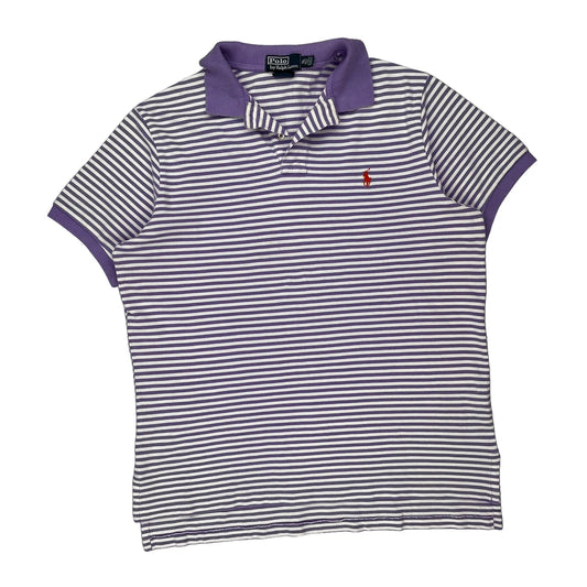 Polo By Ralph Lauren Striped Polo Shirt - XL Purple Cotton