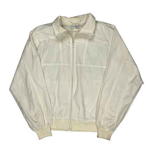Vintage Adidas Windbreaker - Medium Cream Polyester