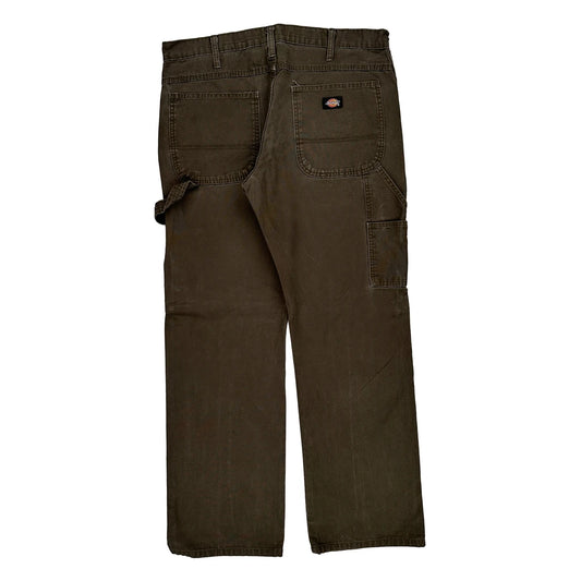Dickies Carpenter Trousers - 36W 31L Brown Cotton