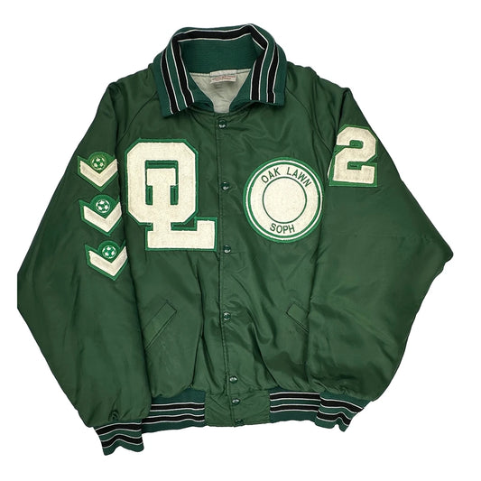 Harvard College Varsity Jacket - Large Green Polyester