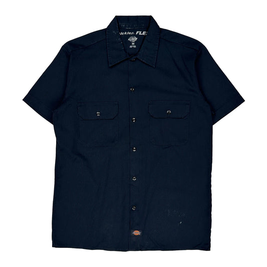 Flex Dickies Short Sleeve Shirt - Medium Navy Cotton Blend