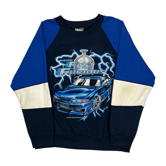 The Fast And The Furious Graphic Long Sleeve T-Shirt - Large Blue Cotton