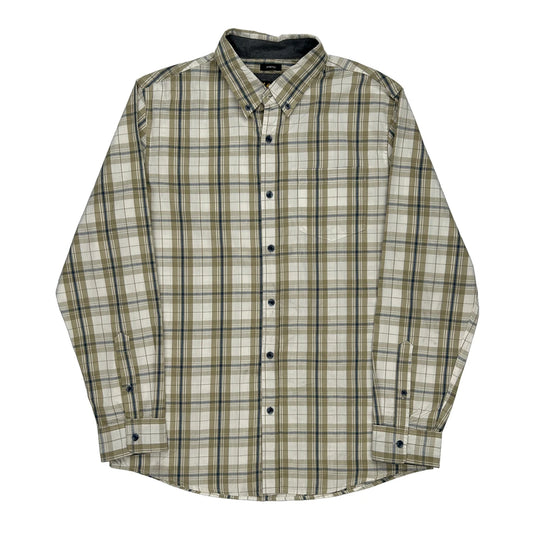 Lee Checked Shirt - Large Beige Cotton