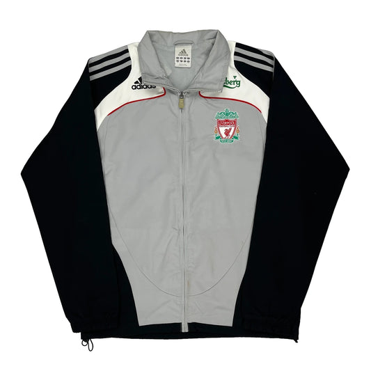 Vintage Liverpool Fc Adidas Carlsberg 2009-09 Track Jacket - Small Grey Polyester