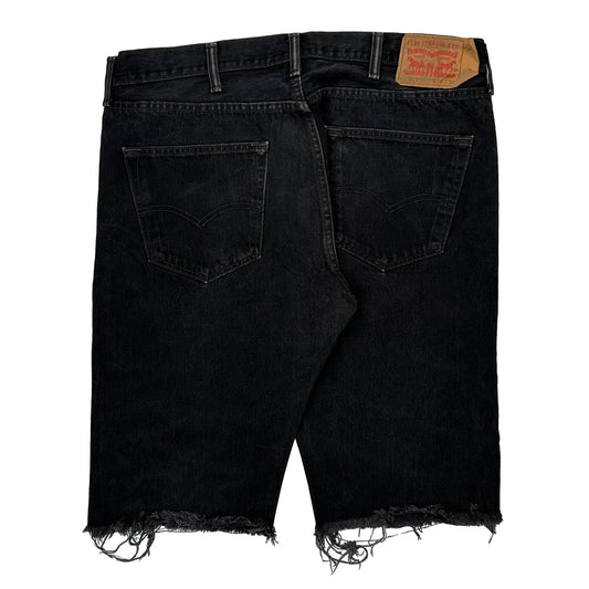 Levis Cut Off Denim Shorts - 36W 10L Black Cotton