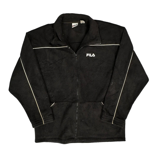 Vintage Italia Fila Fleece Jacket - XL Black Polyester