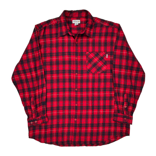 Carhartt Checked Flannel Shirt - 2XL Red Cotton