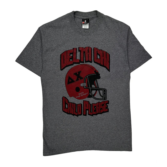 Vintage Delta Chi Hanes Graphic T-Shirt - Medium Grey Cotton Blend