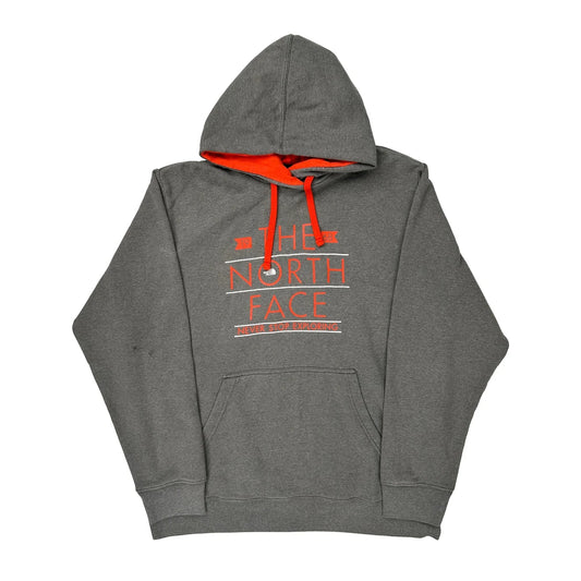 Vintage Never Stop Exploring The North Face Hoodie - 2XL Grey Cotton Blend