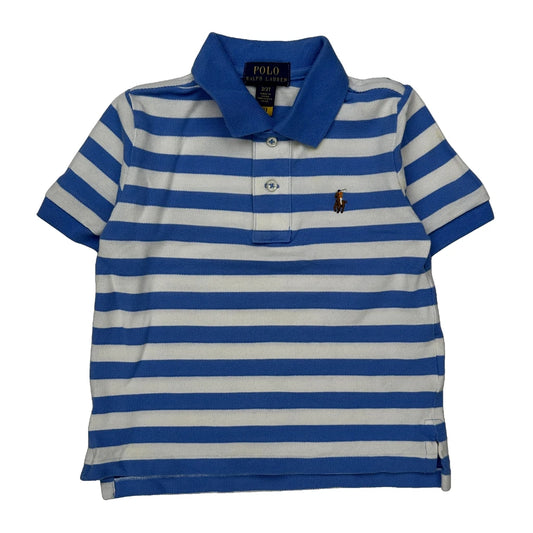 Vintage Age 2 Polo By Ralph Lauren Striped Polo Shirt - 2XS Blue Cotton