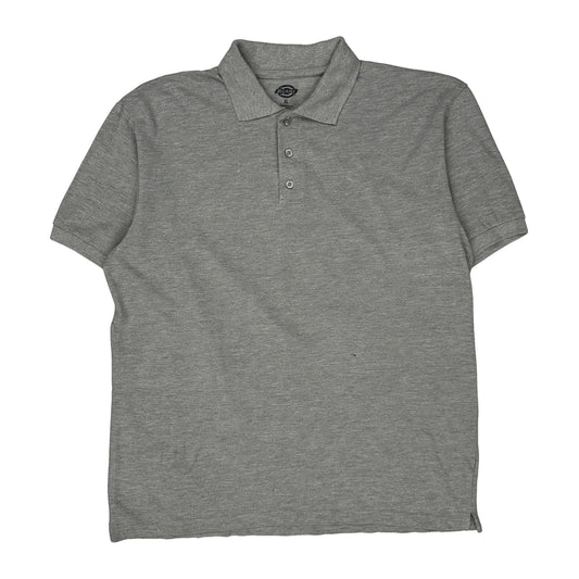 Dickies Polo Shirt - XL Grey Cotton Blend