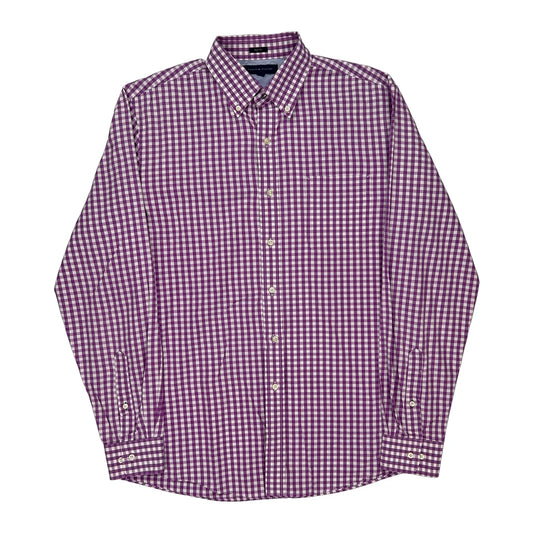 Tommy Hilfiger Checked Shirt - Large Purple Cotton