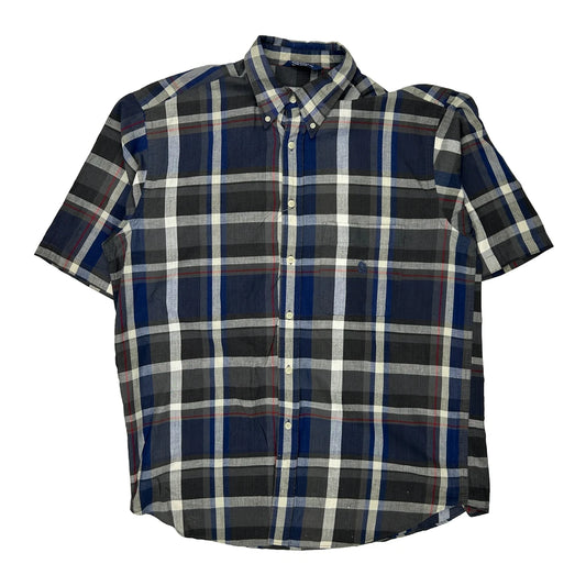 Nautica Checked Short Sleeve Shirt - Large Red Cotton