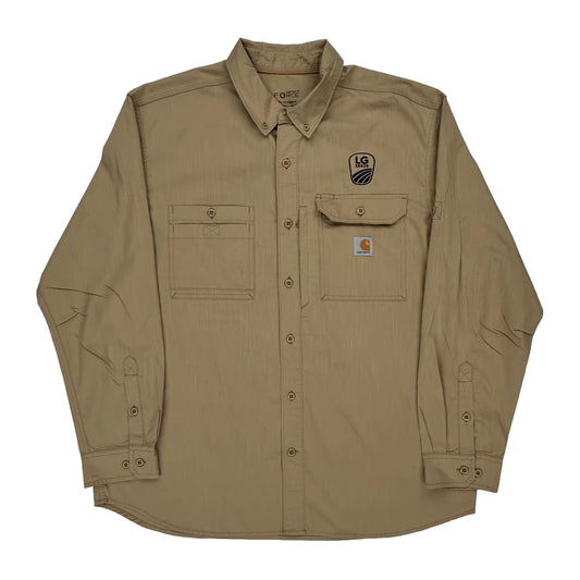 Carhartt Shirt - XL Khaki Polyester Blend