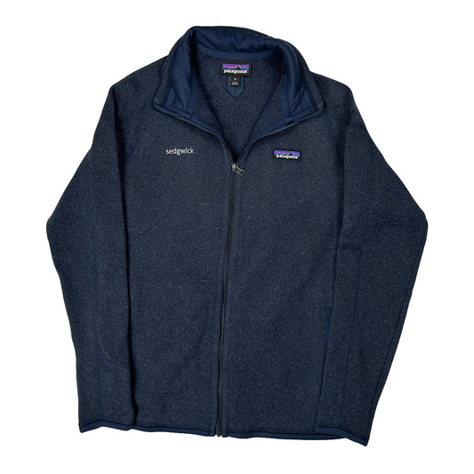 Vintage Patagonia Fleece Jacket - Medium Navy Polyester