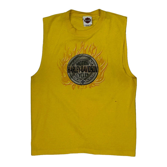 Lakeland, Florida Harley Davidson Graphic Vest - Medium Yellow Cotton