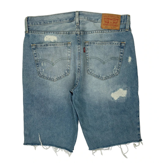 Levis Denim Shorts - 34W 10L Light Wash Denim