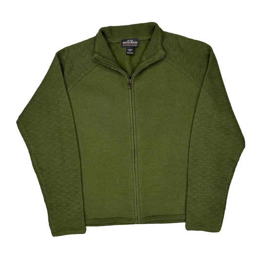 Woolrich Zip Up - Medium Green Wool