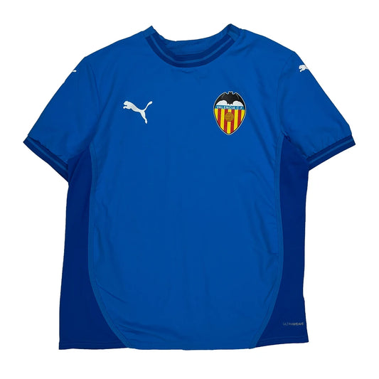 Vintage Age 15-16 Puma Valencia Cf Football Shirt - XL Blue Polyester