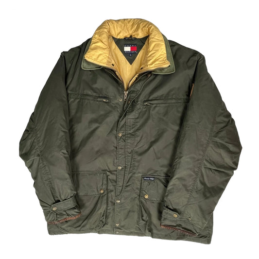 Vintage Tommy Hilfiger Jacket - Large Green Polyester
