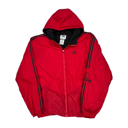 Adidas Windbreaker - XL Red Nylon