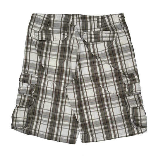Lee Checked Cargo Shorts - 34W 10L Brown Cotton