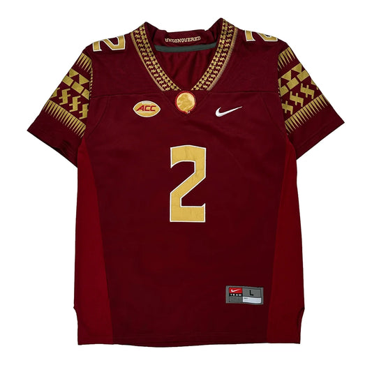 Vintage Acc Nike Football Jersey - Large Red Polyester