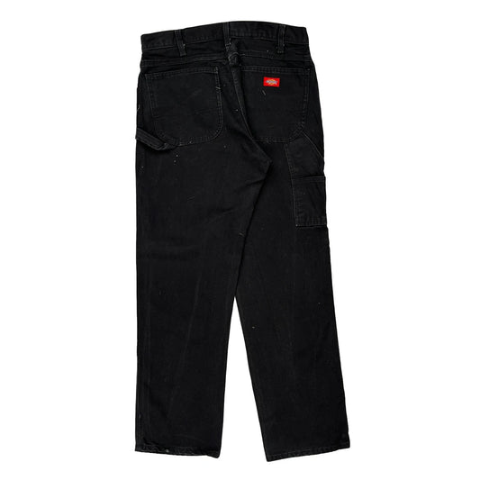 Dickies Double Knee Carpenter Trousers - 32W 30L Black Cotton