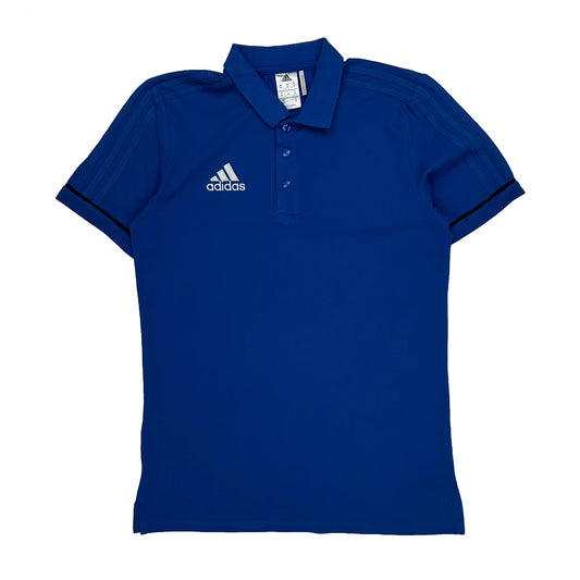 Vintage Adidas Polo Shirt - Medium Blue Polyester