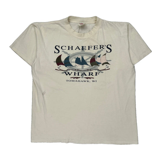 Oneita Single Stitch T-Shirt - Large Multicoloured Cotton