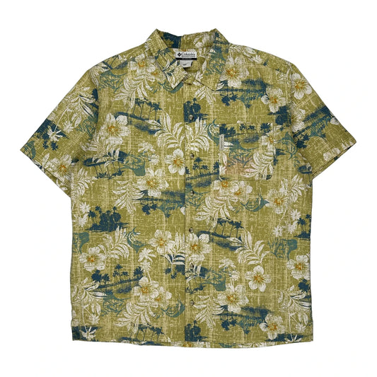 Columbia Floral Hawaiian Shirt - XL Blue Cotton