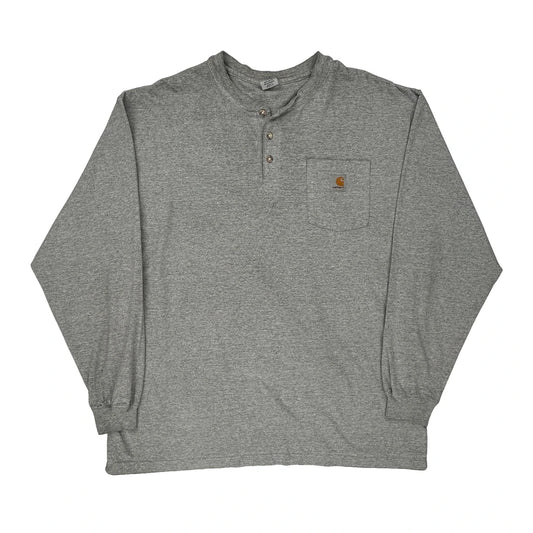 Carhartt Long Sleeve T-Shirt - XL Grey Cotton Blend