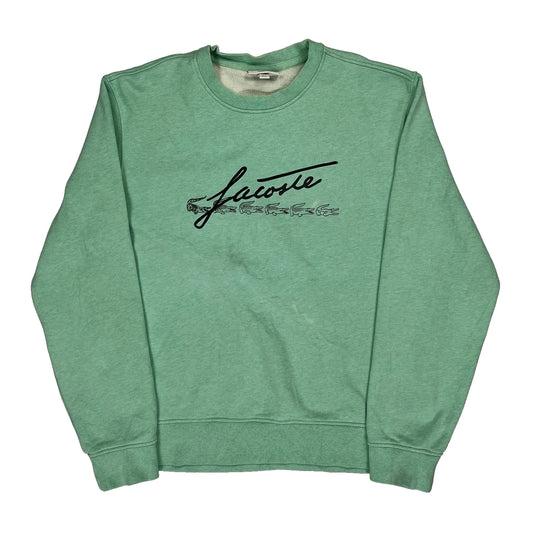 Lacoste Spellout Sweatshirt - XL Green Cotton
