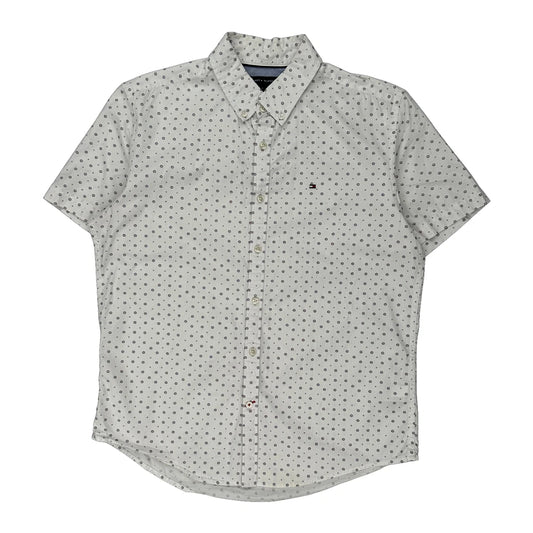 Tommy Hilfiger Slim Fit Short Sleeve Shirt - Medium White Cotton