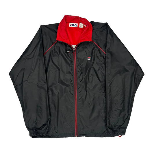 Vintage Fila Windbreaker - Medium Black Nylon