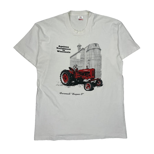 Farmall Super C Tractor Fruit Of The Loom Graphic T-Shirt - XL Red Cotton