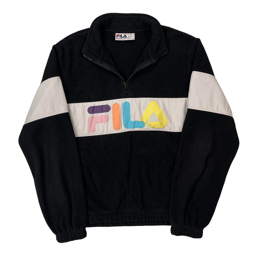 Vintage Fila Spellout Fleece - Medium Black Polyester