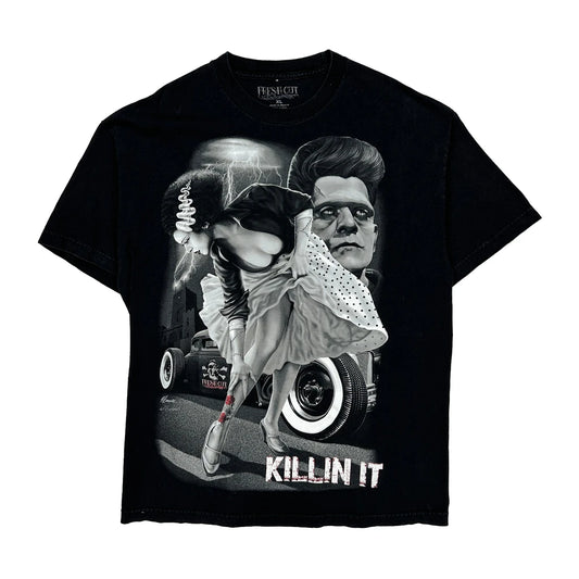Killin It Fresh Cut Graphic T-Shirt - XL Black Cotton