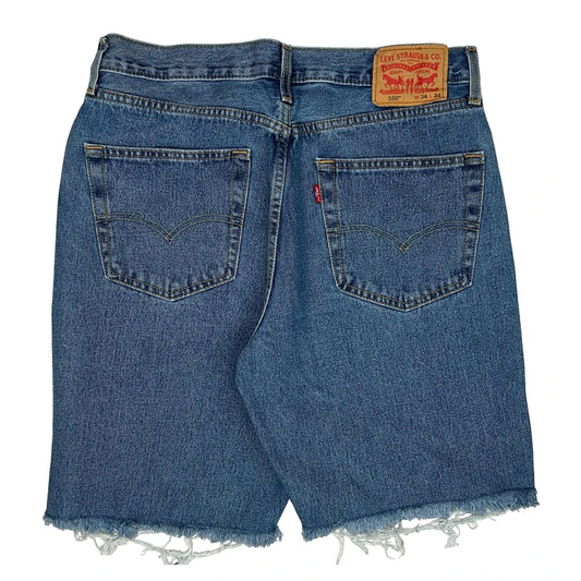Levis Cut Off Denim Shorts - 34W 11L Blue Denim