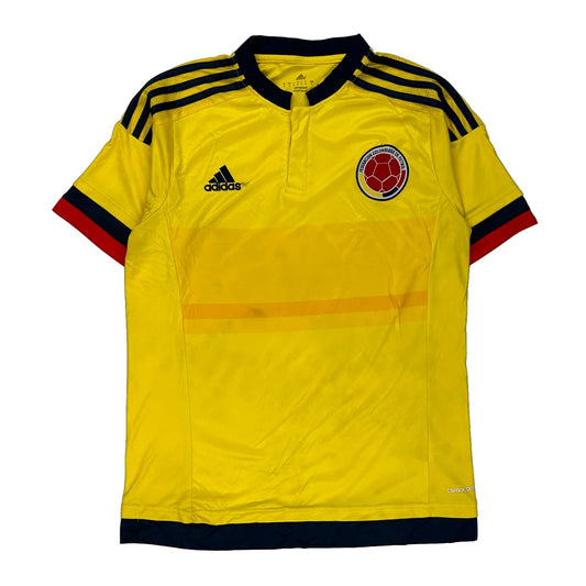 Colombia 2015 Adidas Football Shirt - Small Yellow Polyester