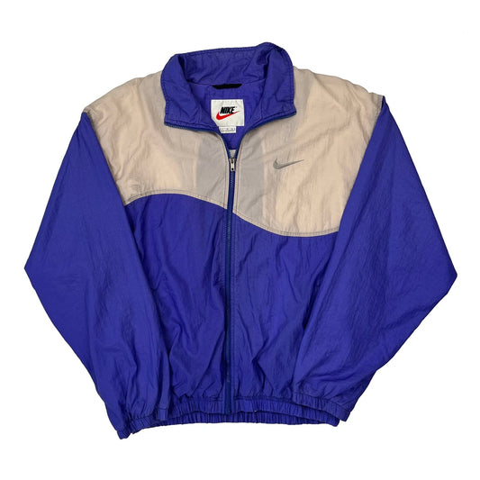 Vintage Nike Oversized Windbreaker - Large Blue Nylon