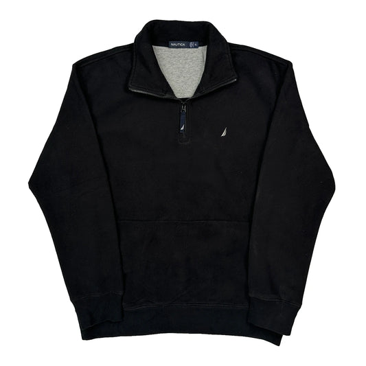 Nautica 1/4 Zip - XL Black Cotton Blend