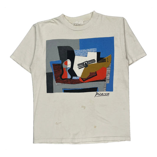 1988 Single Stitch Picasso T-Shirt - Large Cream Cotton