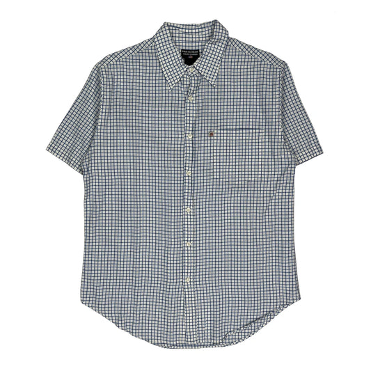 Vintage Ralph Lauren Checked Short Sleeve Shirt - Large Blue Cotton