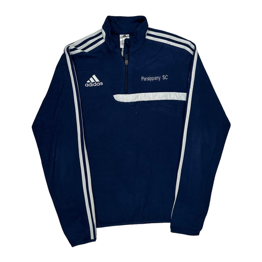 Vintage Parsippany Sc Adidas Striped Fleece - Medium Blue Polyester