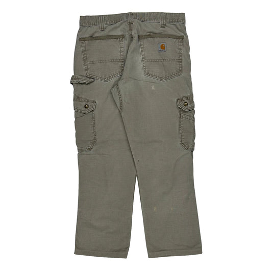 Vintage Carhartt Double Knee Cargo Trousers - 34W 28L Grey Cotton