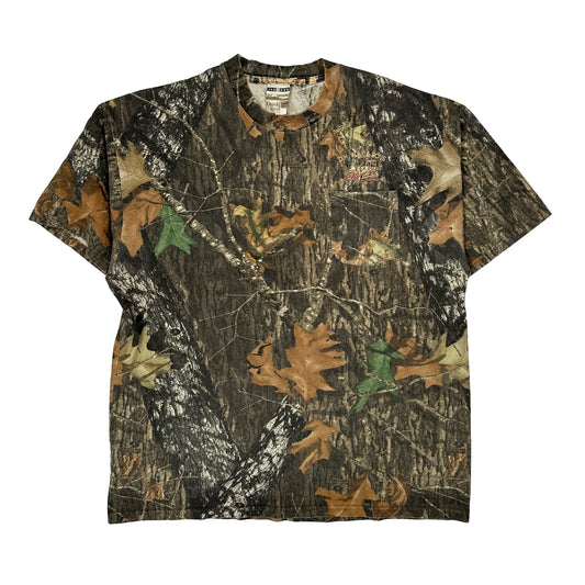 Jerzees Camo T-Shirt - XL Brown Cotton