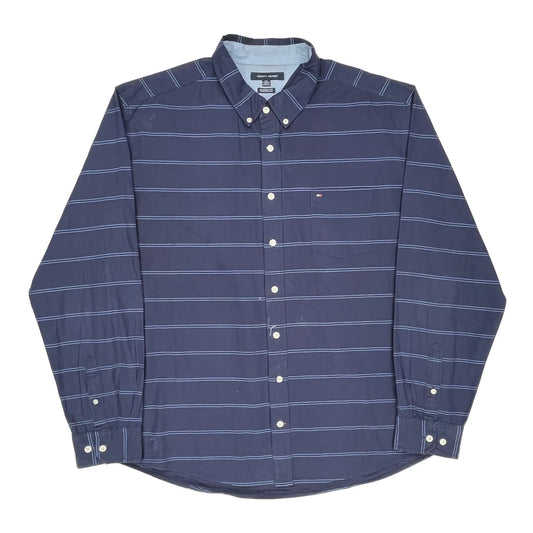 Tommy Hilfiger Striped Shirt - 2XL Blue Cotton