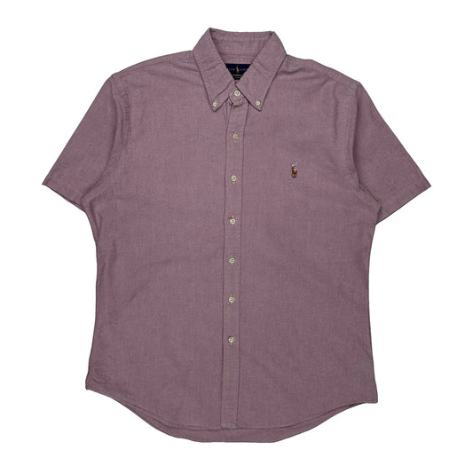 Vintage Ralph Lauren Slim Fit Short Sleeve Shirt - Large Purple Cotton